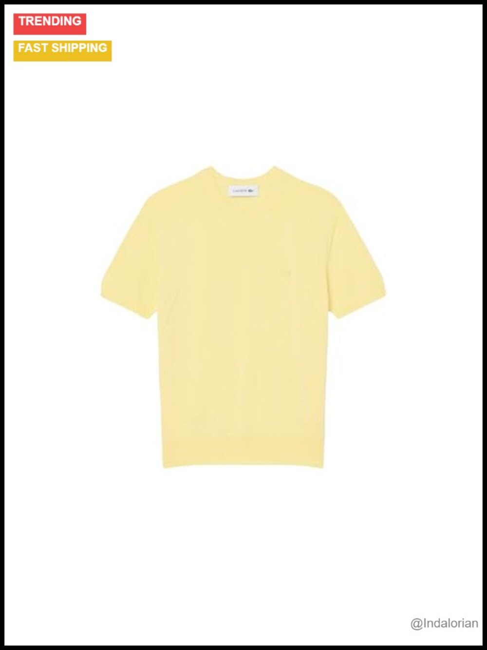 Lacoste Organic Cotton 3D Knit Short Sleeve Sweater Lace Detail